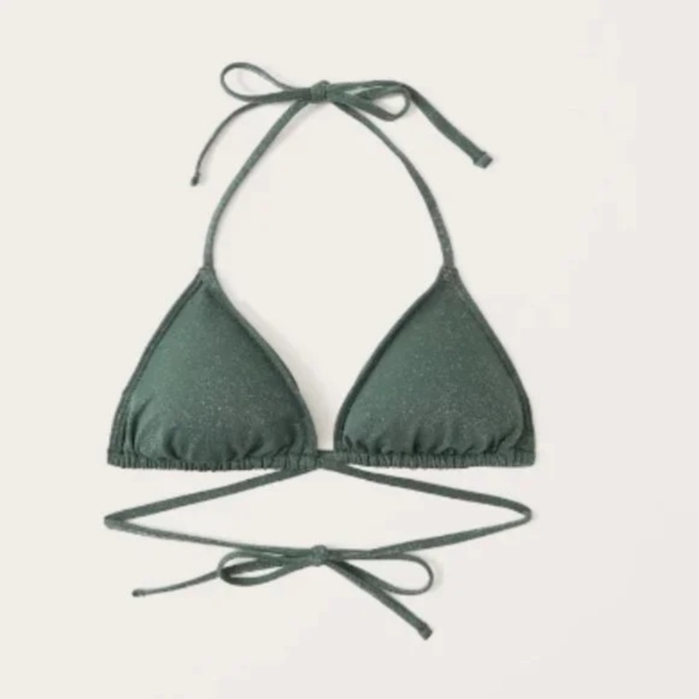 Green sparkly triangle bikini